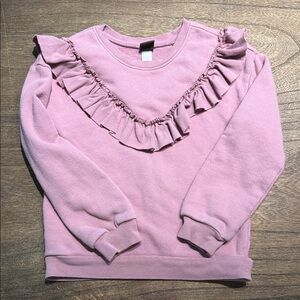 Tea Collection Lavender Ruffle Sweatshirt